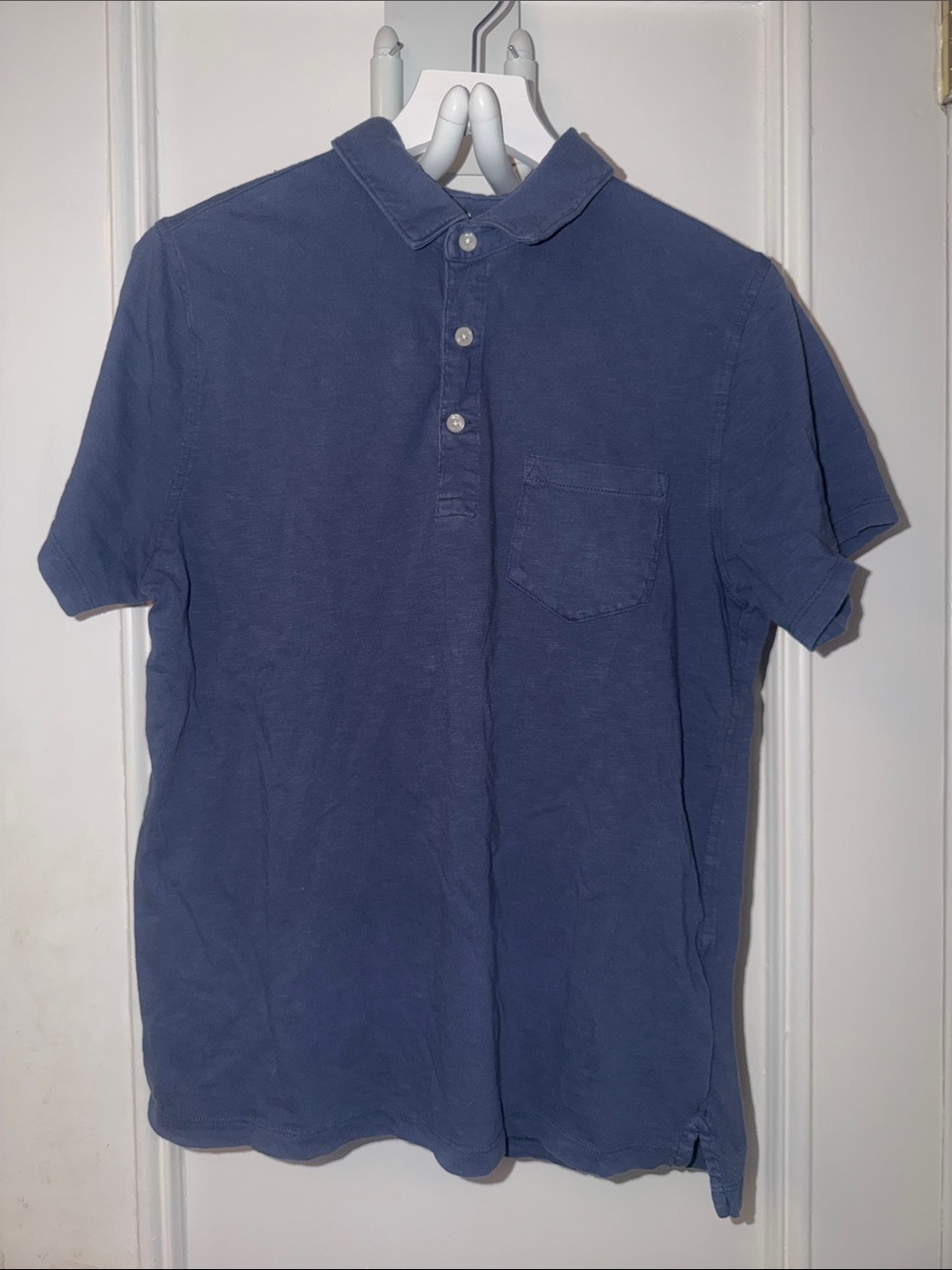 J. Crew Navy Short-Sleeve Polo with Chest Pocket